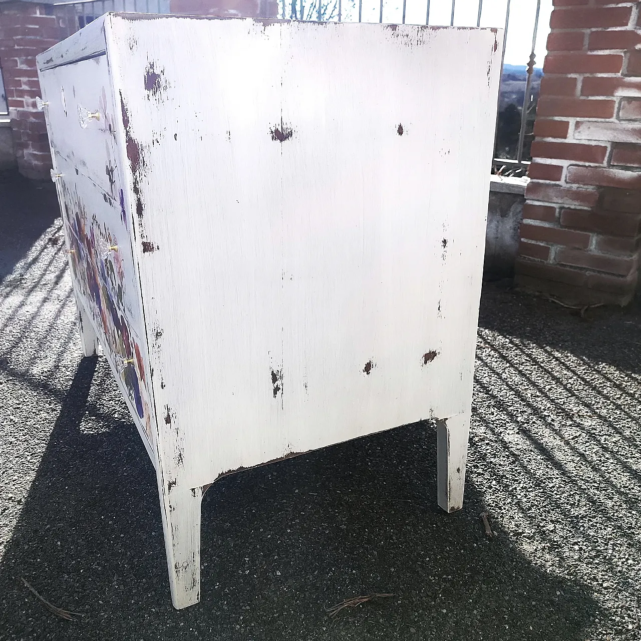 Flowers chest of drawers in shabby style, 20th century 7