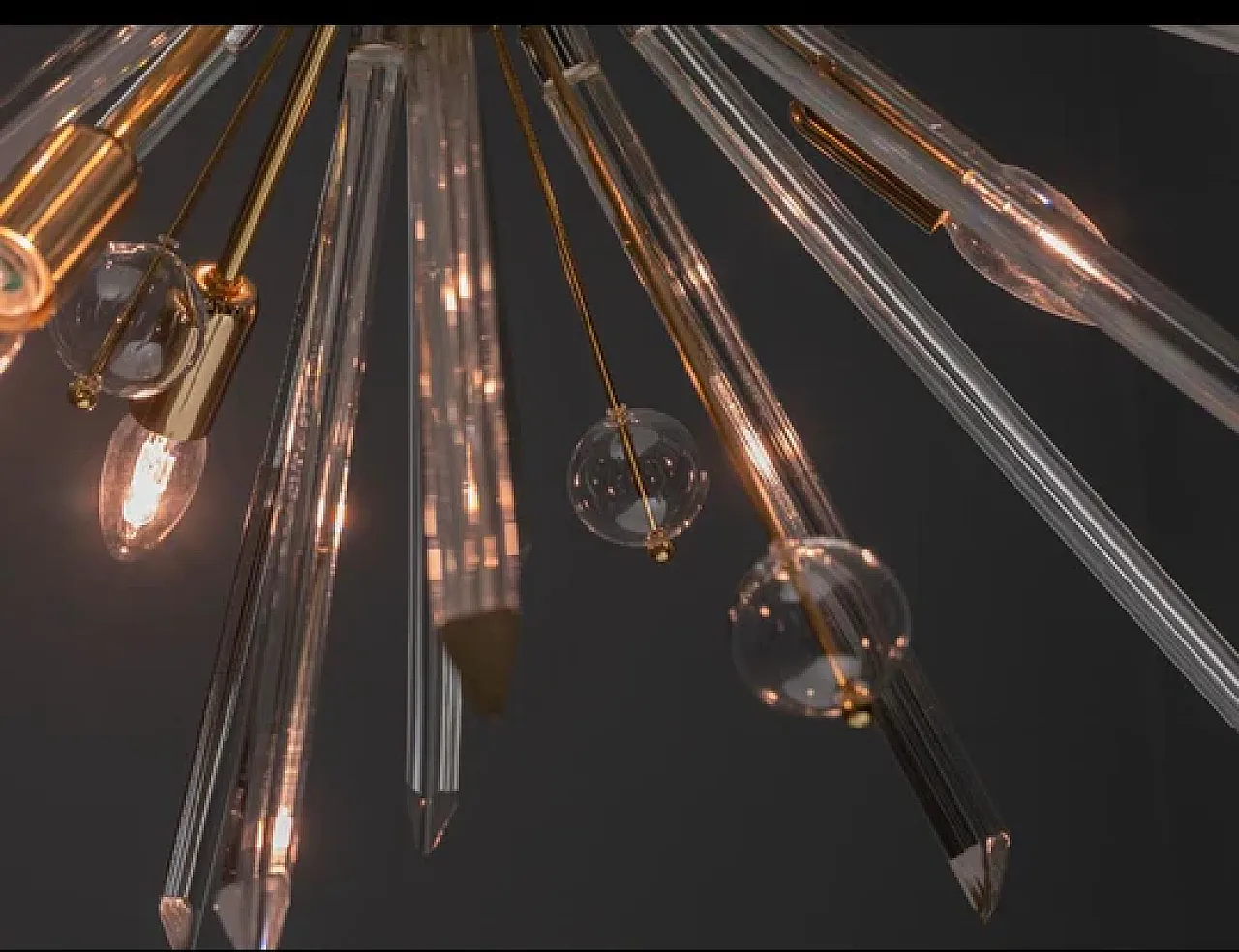 Floor lamp in glass and metal by René Roubíček, 1960s 8