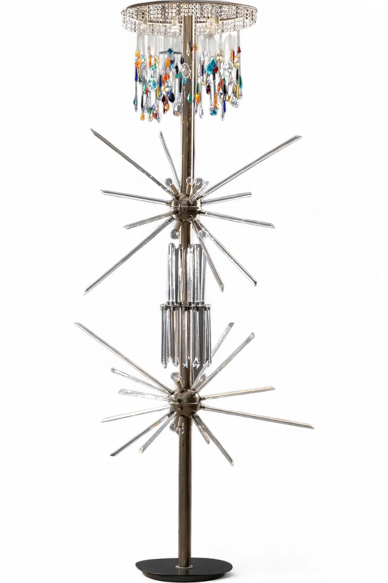 Floor lamp in glass and metal by René Roubíček, 1960s 17