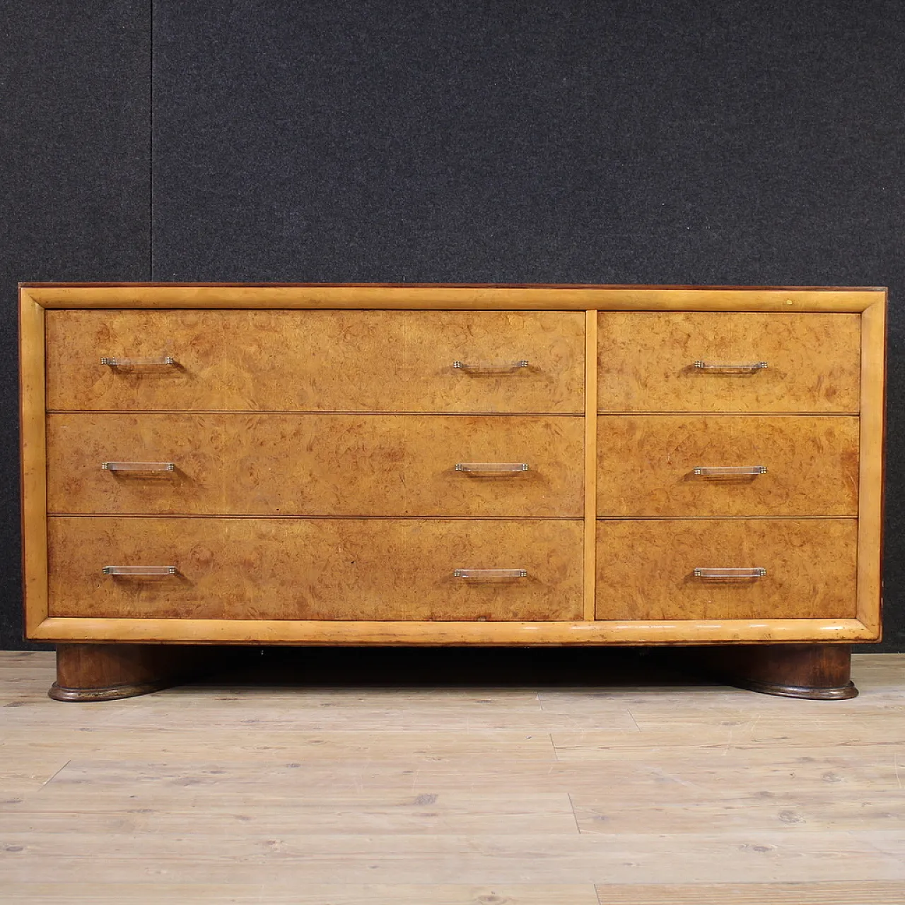 Italian briar wood chest of drawers, 1970s 2