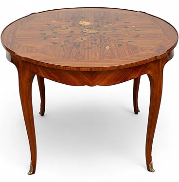 Coffee table in precious exotic woods, early 20th century