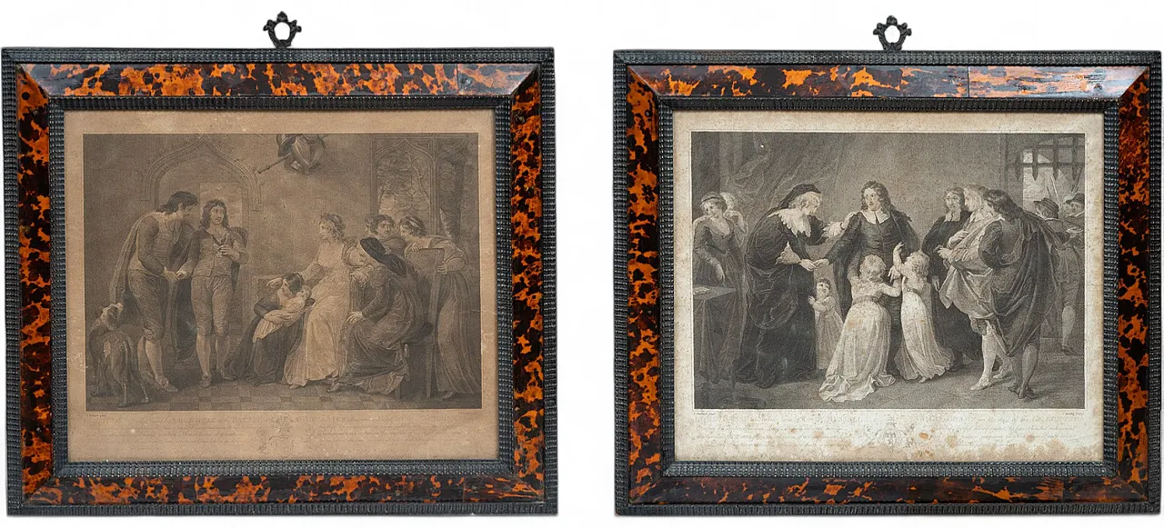 Pair of lithographs Napoleon III with contemporary frames,19th century 5