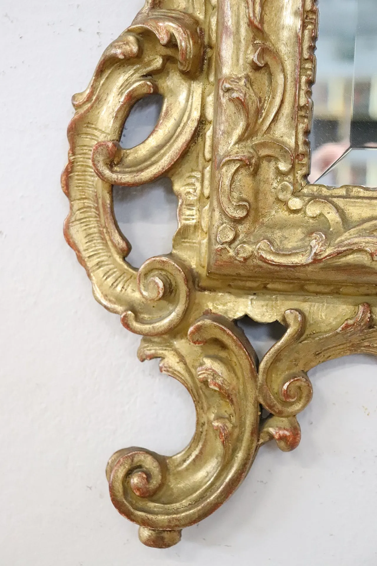 Specchiera in legno dorato, inizi '900 10