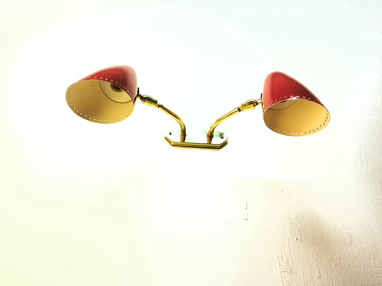 Adjustable double light wall lamp in brass by Stilnovo, 1960s 1