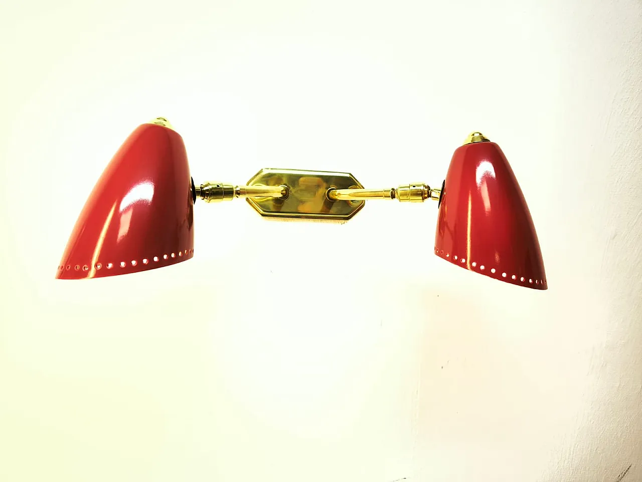 Adjustable double light wall lamp in brass by Stilnovo, 1960s 3