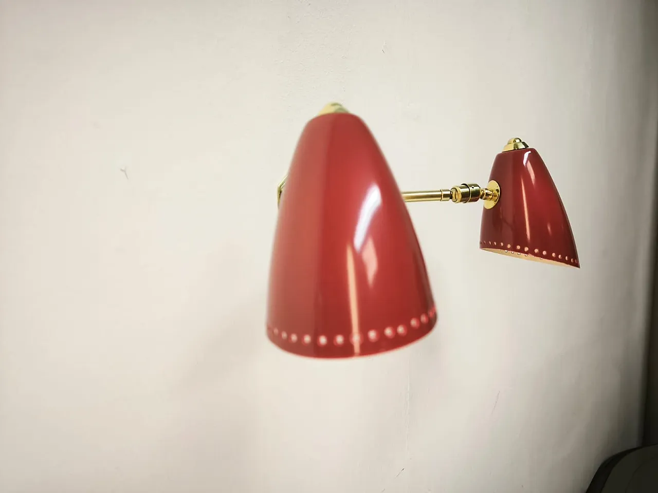 Adjustable double light wall lamp in brass by Stilnovo, 1960s 4