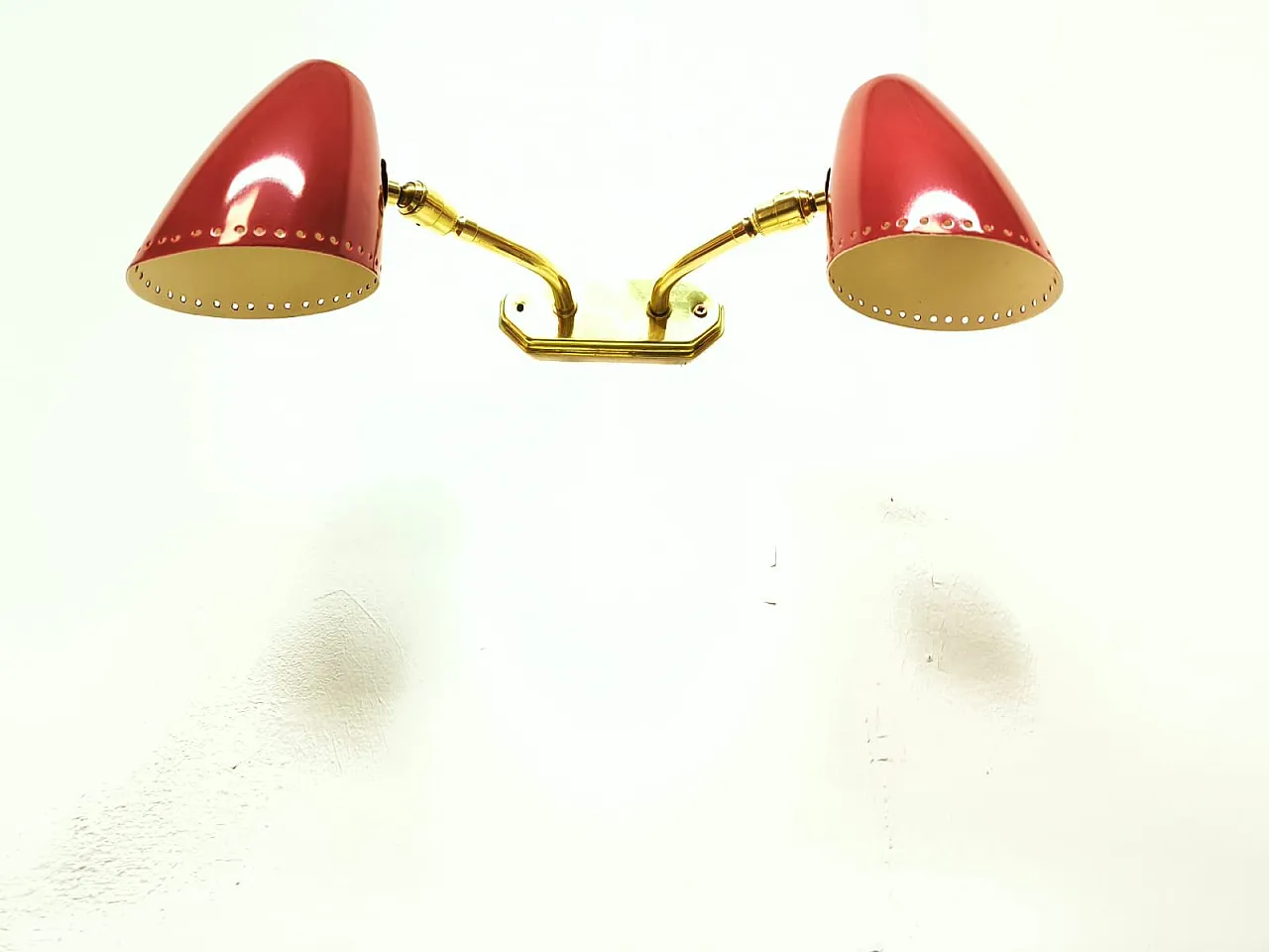 Adjustable double light wall lamp in brass by Stilnovo, 1960s 11