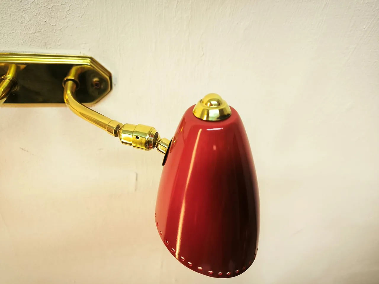 Adjustable double light wall lamp in brass by Stilnovo, 1960s 14