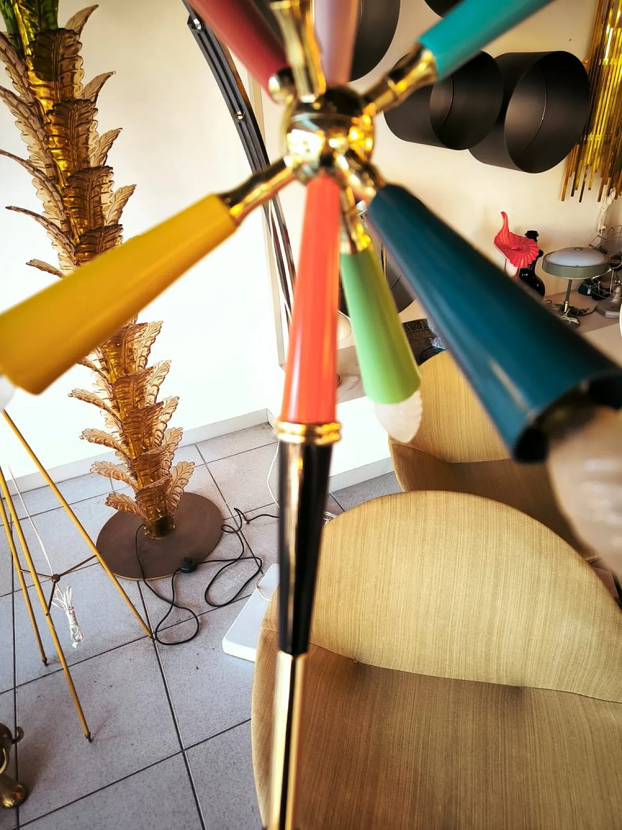 Sputnik floor lamp by Stilnovo, 1960s 23