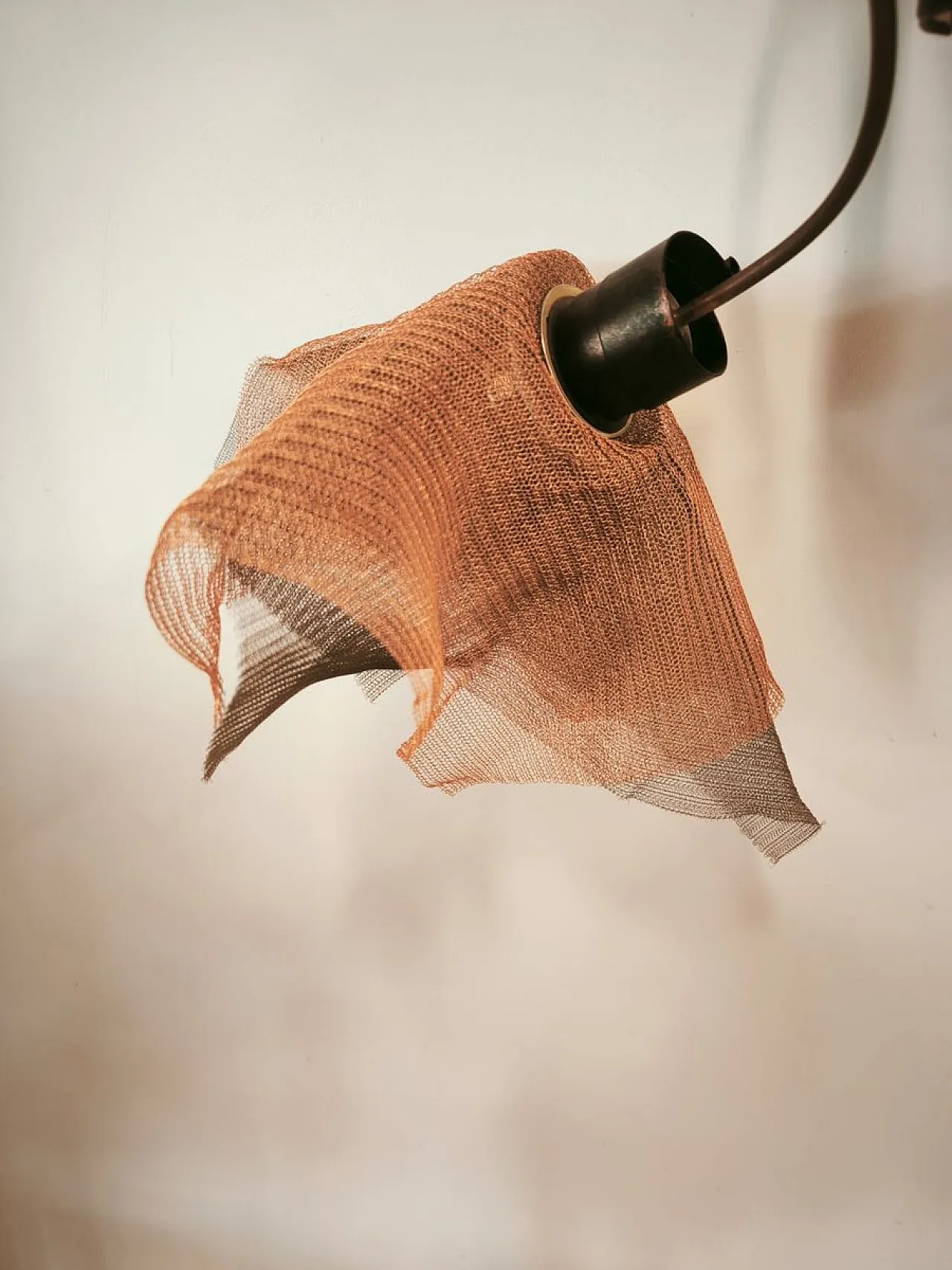 Copper pendant lamp with metal handkerchiefs, 1980s 8