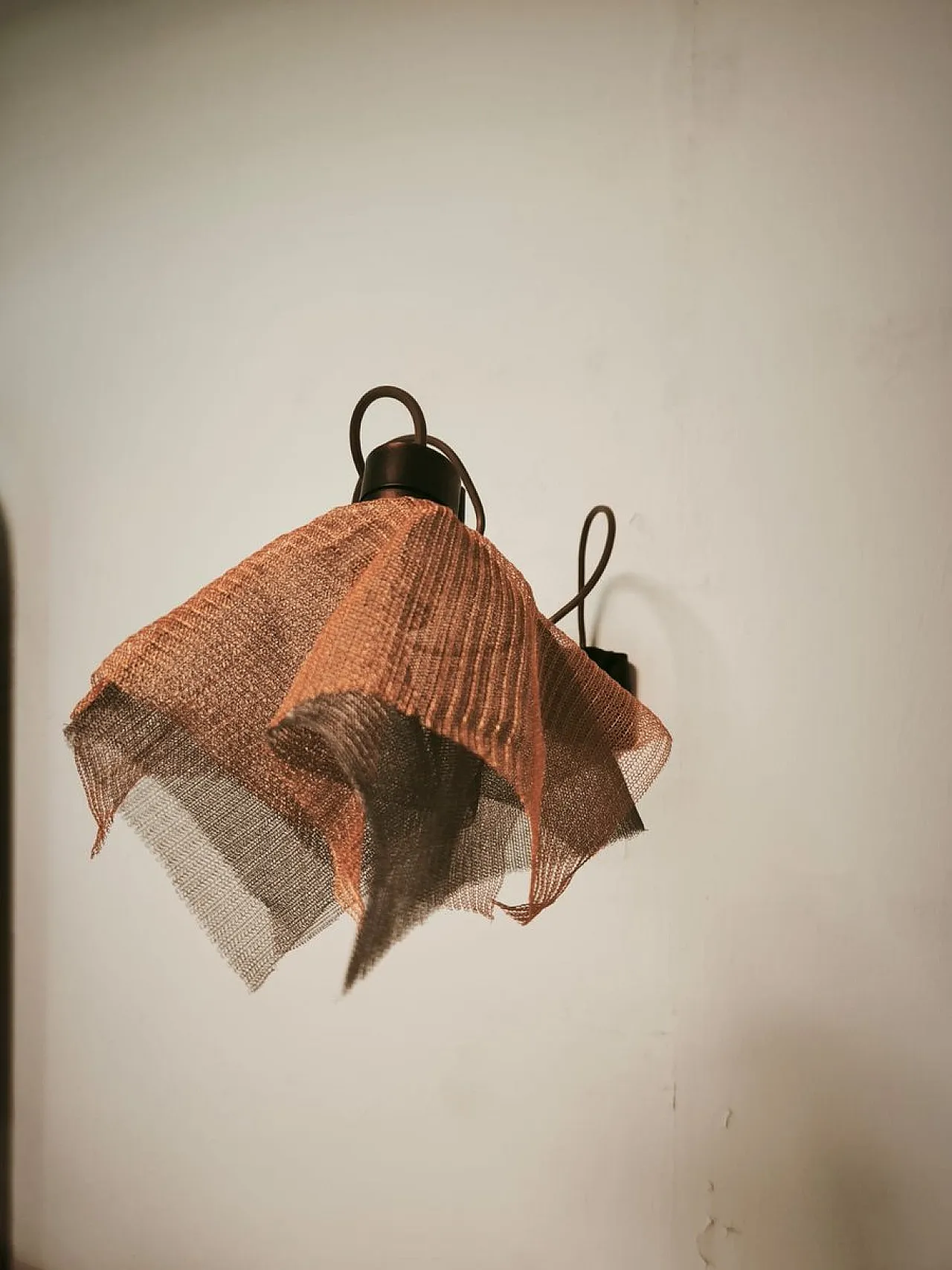 Copper pendant lamp with metal handkerchiefs, 1980s 15