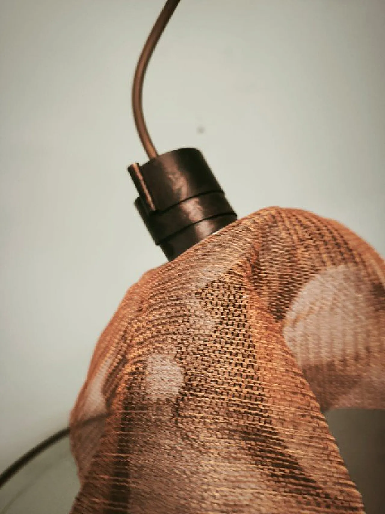 Copper pendant lamp with metal handkerchiefs, 1980s 27