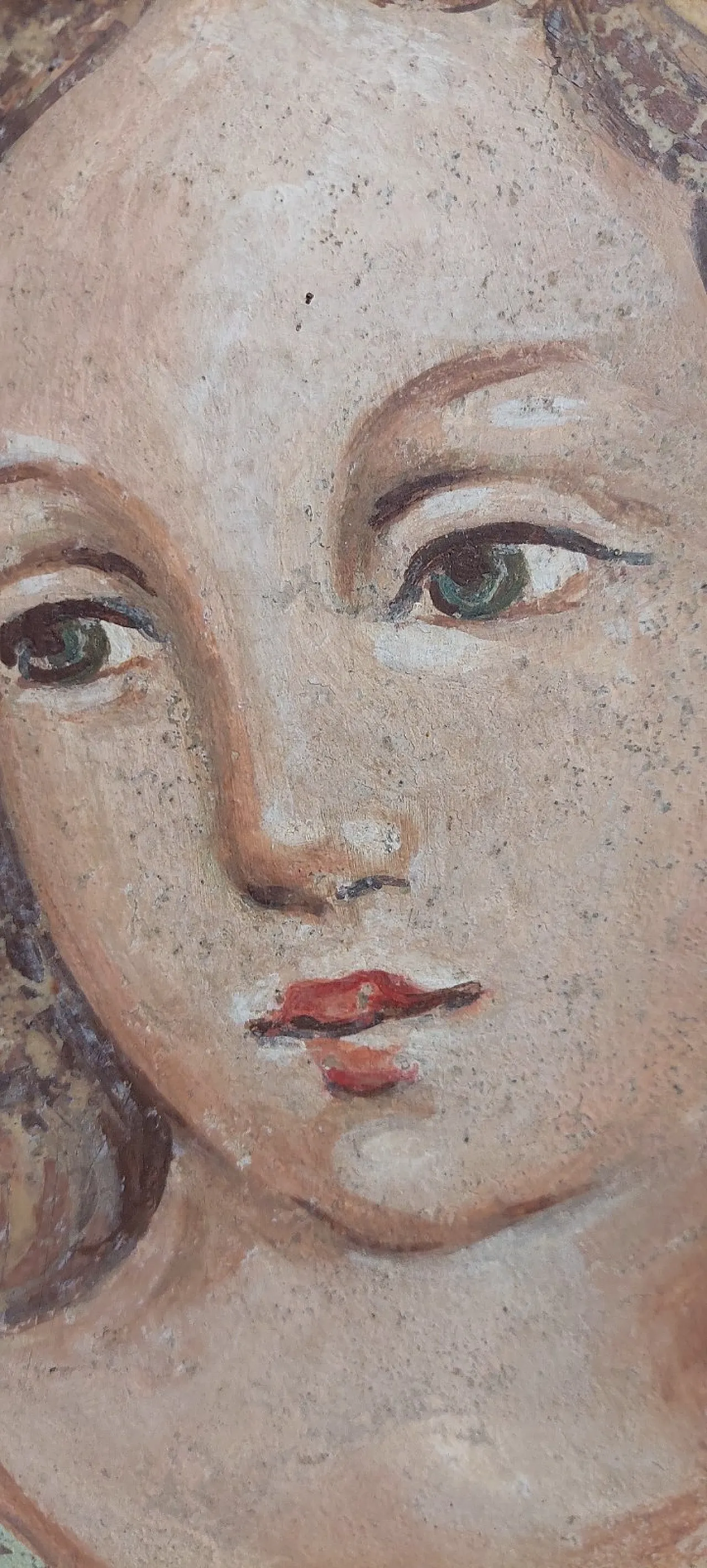 Allegoria con putto e figura femminile, pannello su tela, 19th century 3