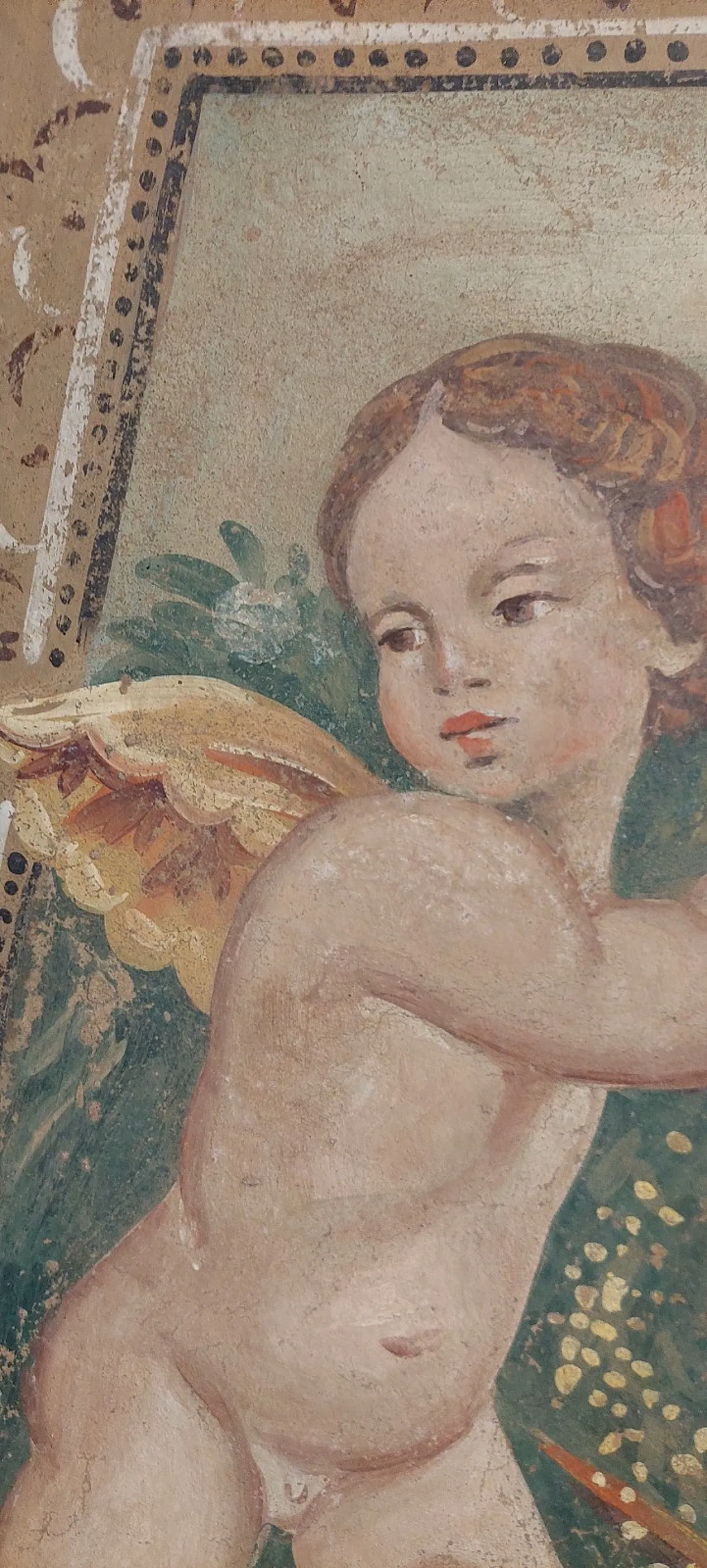 Allegoria con putto e figura femminile, pannello su tela, 19th century 6