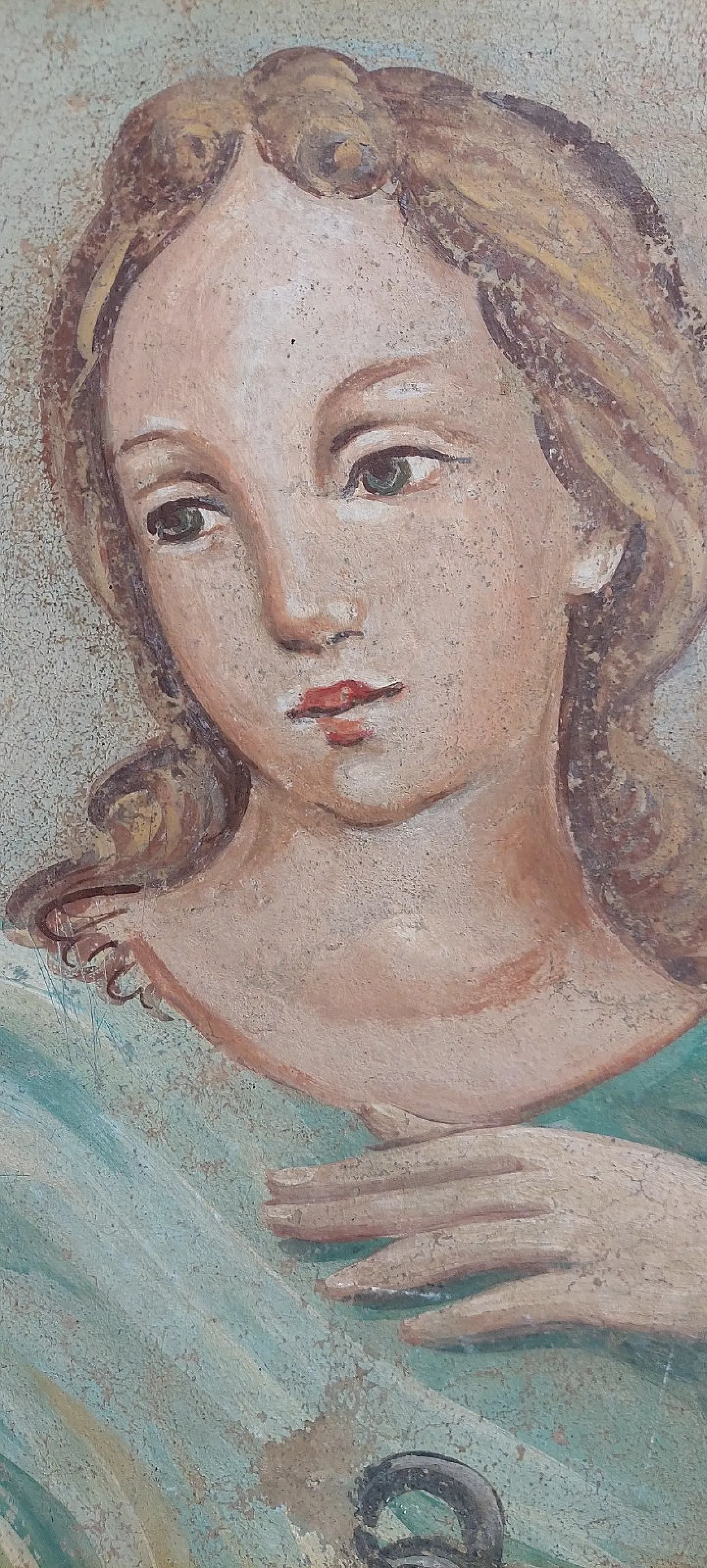 Allegoria con putto e figura femminile, pannello su tela, 19th century 7