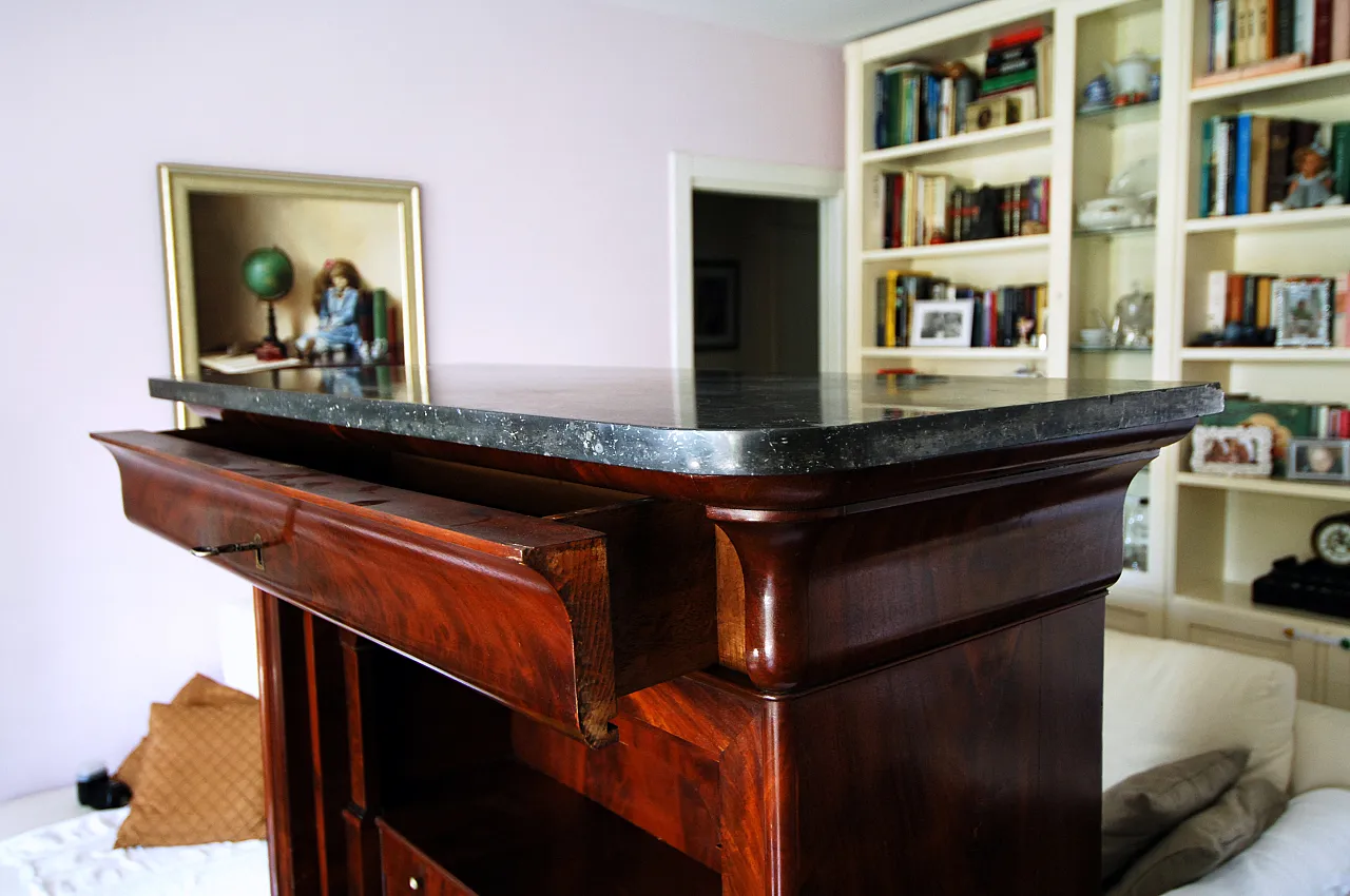 French mahogany feather secretaire, Mid 19th century 3