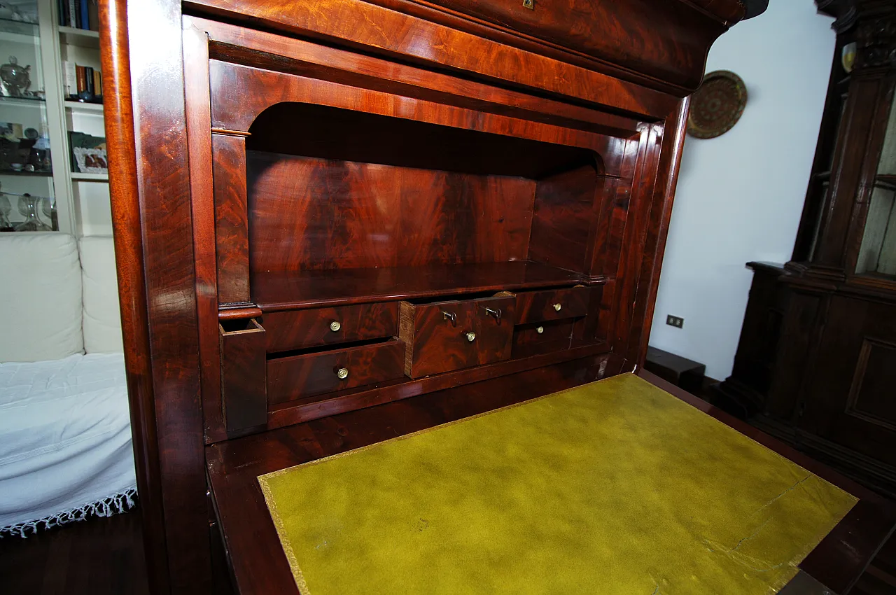 French mahogany feather secretaire, Mid 19th century 7