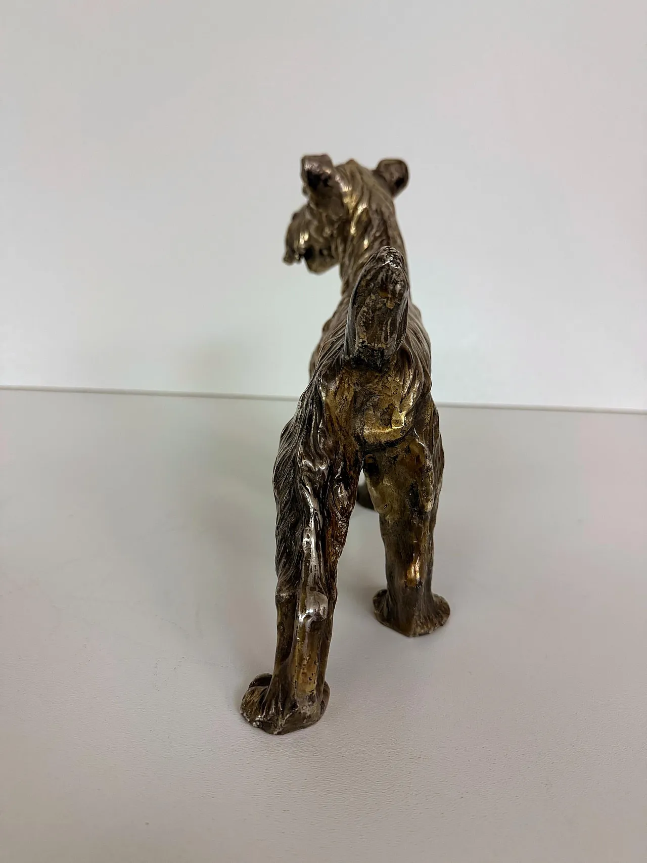 Schnauzer Dog by Spigarolo in ceramic, copper and silver, 1950s 5