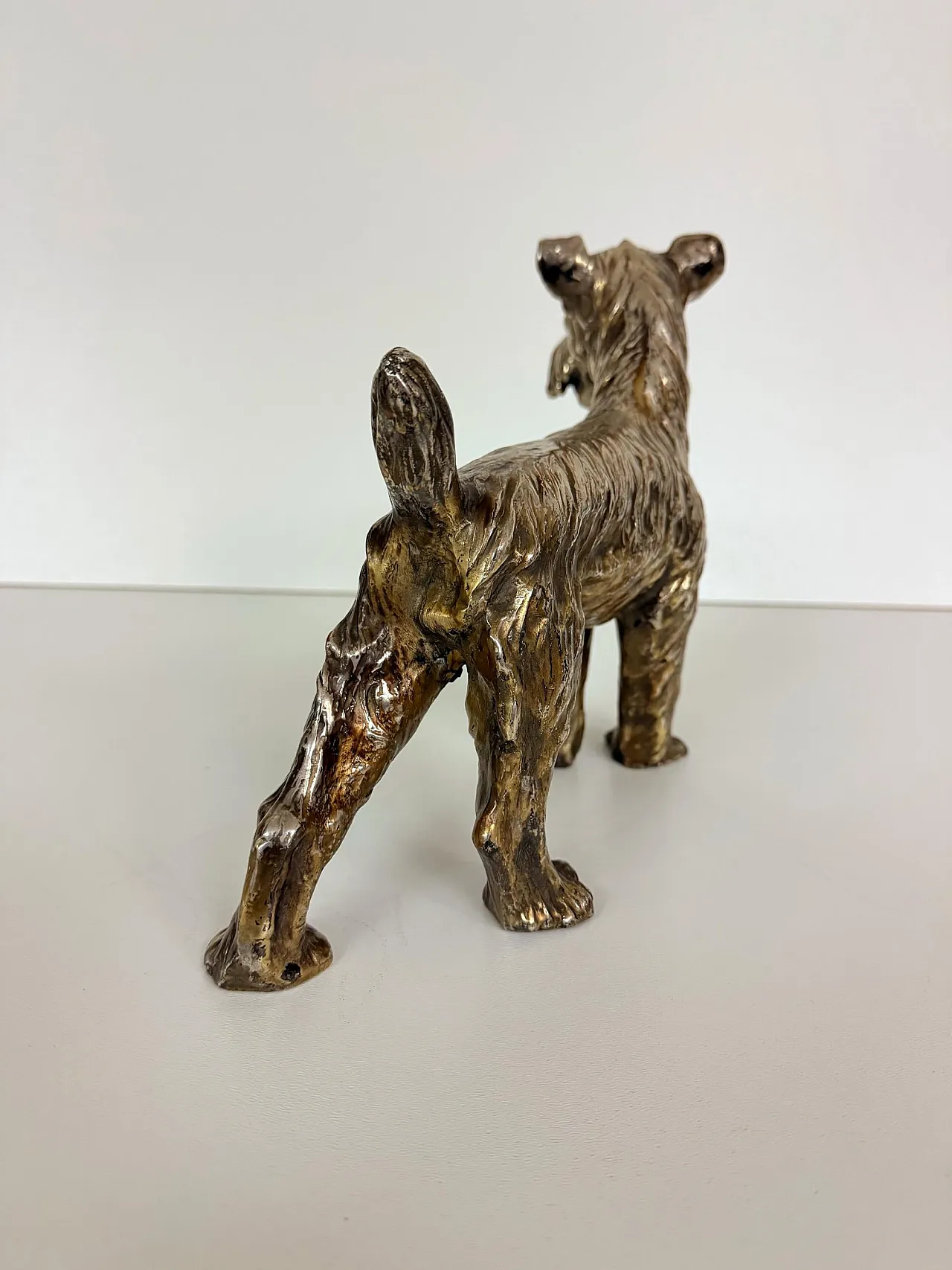 Schnauzer Dog by Spigarolo in ceramic, copper and silver, 1950s 6