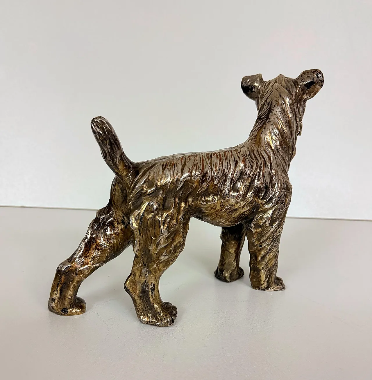 Schnauzer Dog by Spigarolo in ceramic, copper and silver, 1950s 7