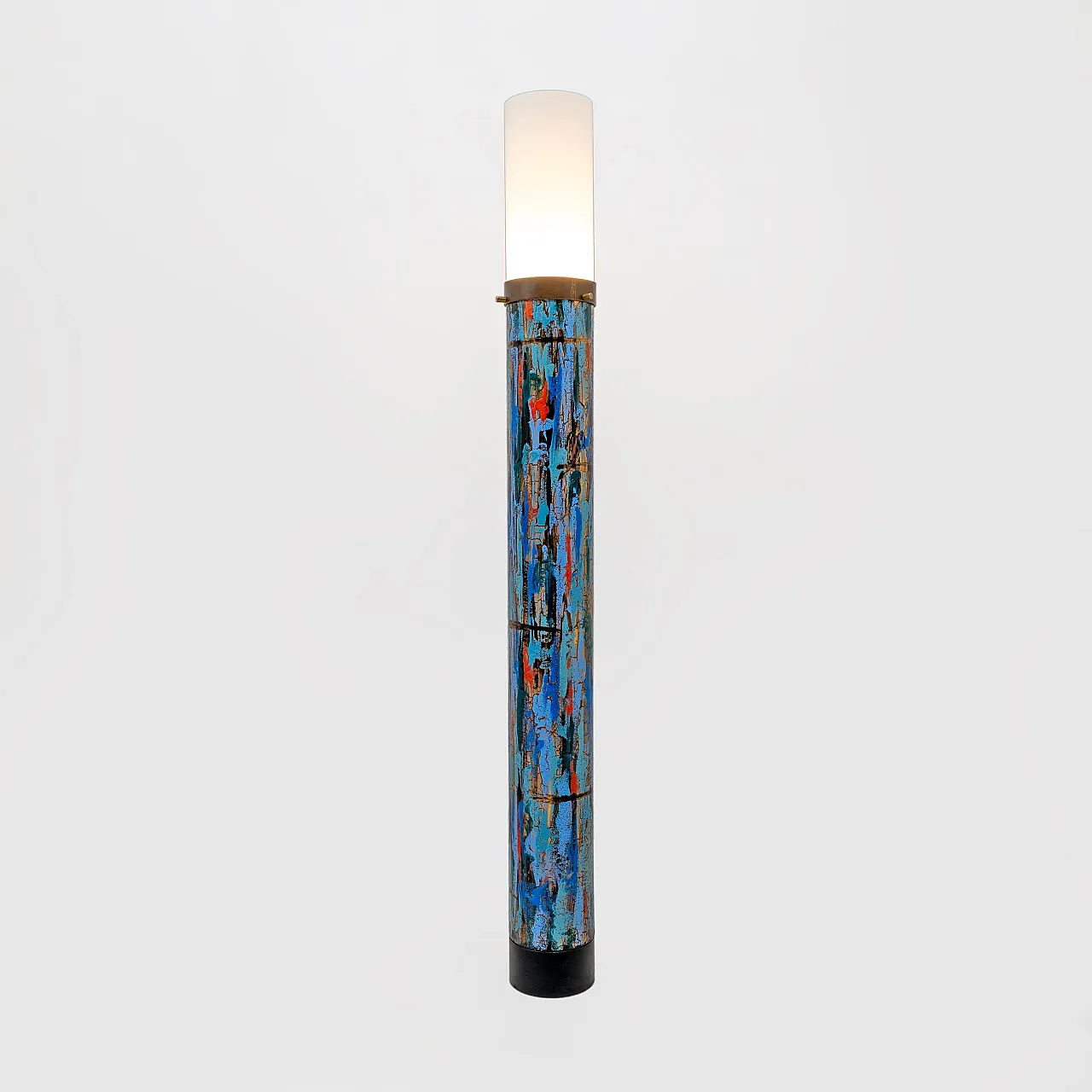 Enamelled brass floor lamp by Angelo Brotto for Esperia, 1960s 3