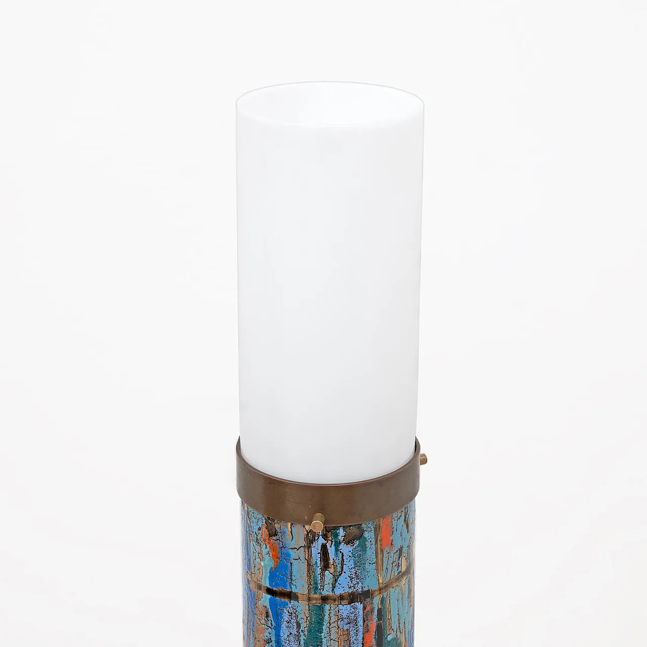 Enamelled brass floor lamp by Angelo Brotto for Esperia, 1960s 4