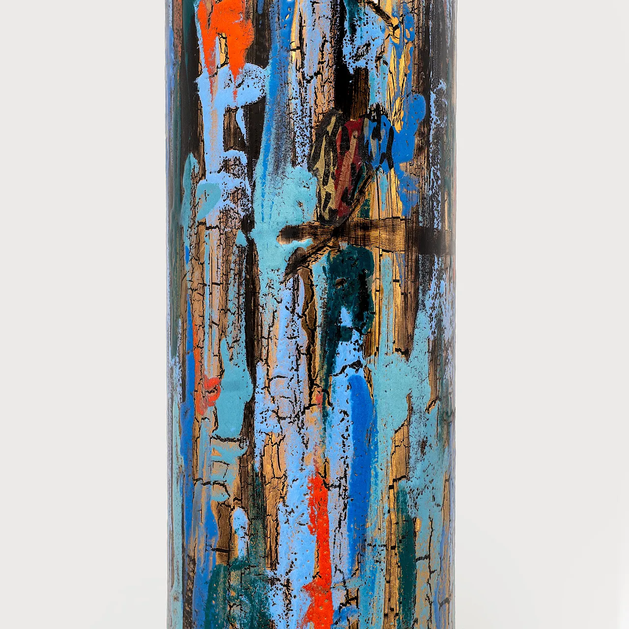 Enamelled brass floor lamp by Angelo Brotto for Esperia, 1960s 8