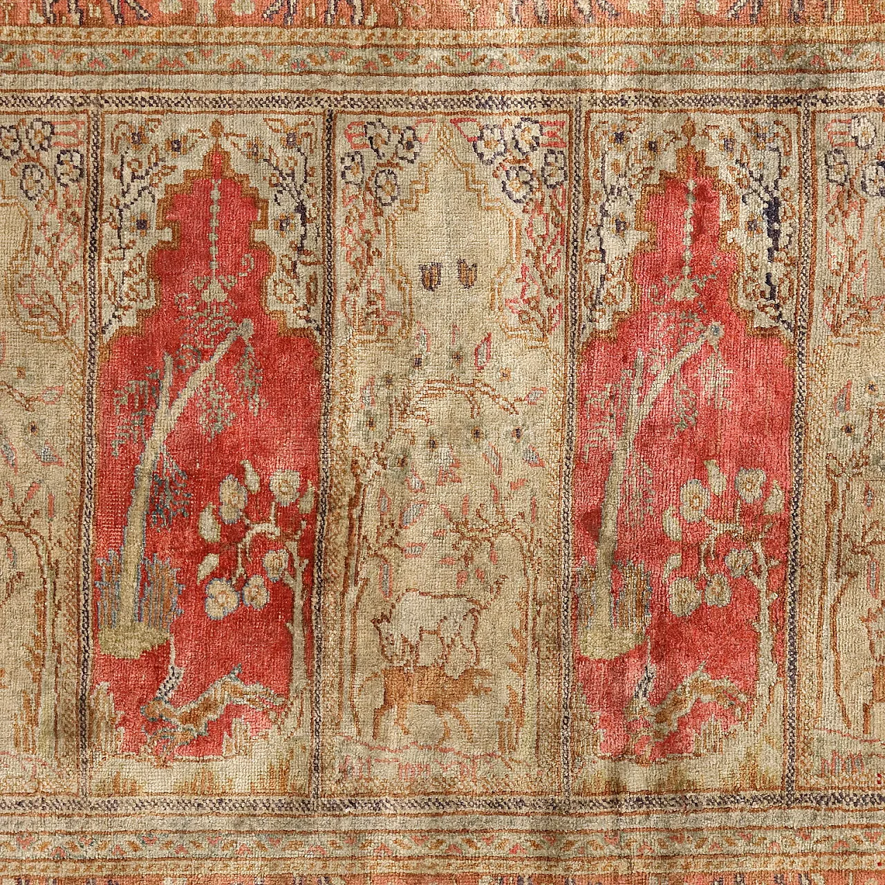 Kayseri cotton and silk rug, fine knot, handcrafted, 20th century 4