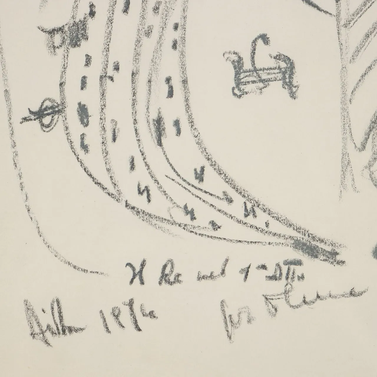Contemporary drawing by Remo Brindisi, sketch for the Aida, 1970s 7