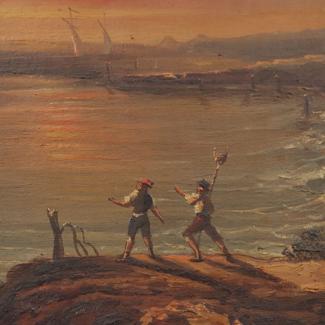 Dipinto olio su tavola con cornice, '800 4