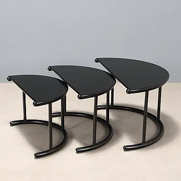 3 Lacquered wooden coffee tables, 20th century