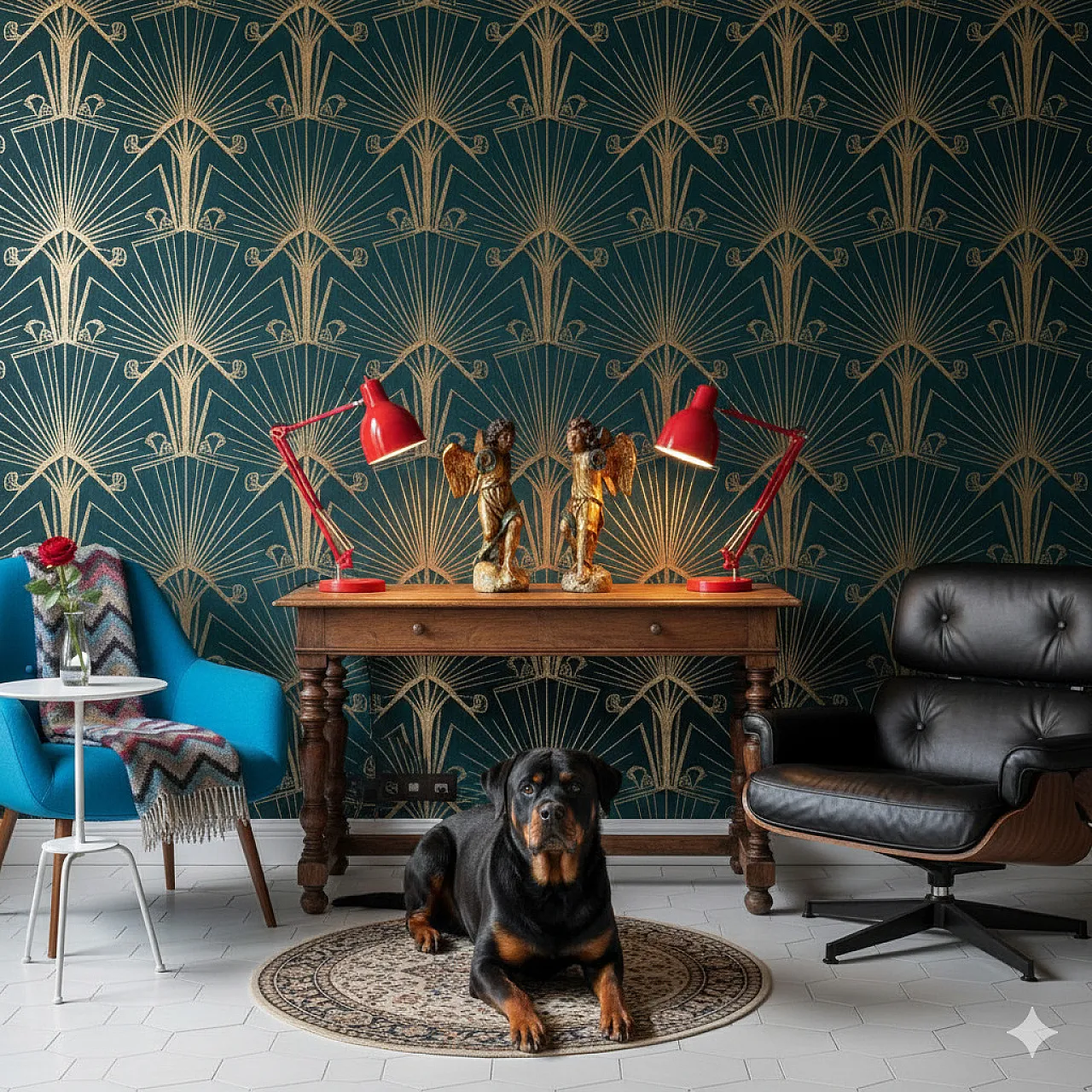 Pair of carved, lacquered and gilded wooden angels, 18th century 2