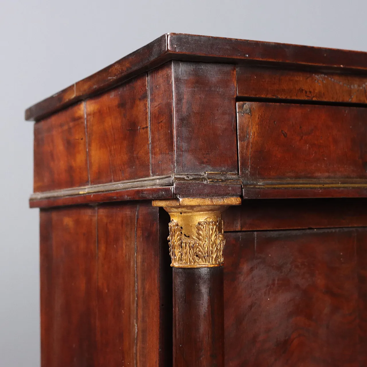 Empire walnut bedside table, 19th century 5