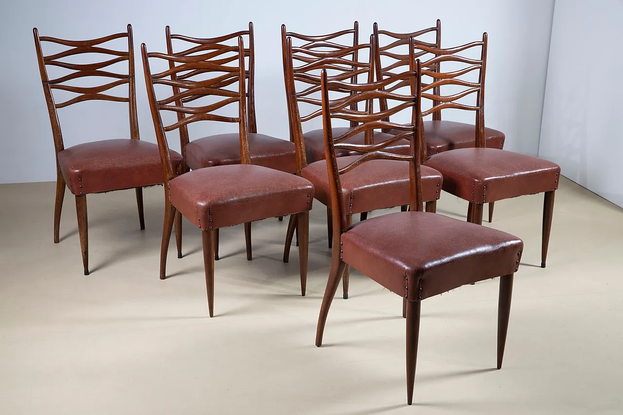 8 Dining chairs by Eugenia Alberti and Gian Luigi Reggio, 1950s 1