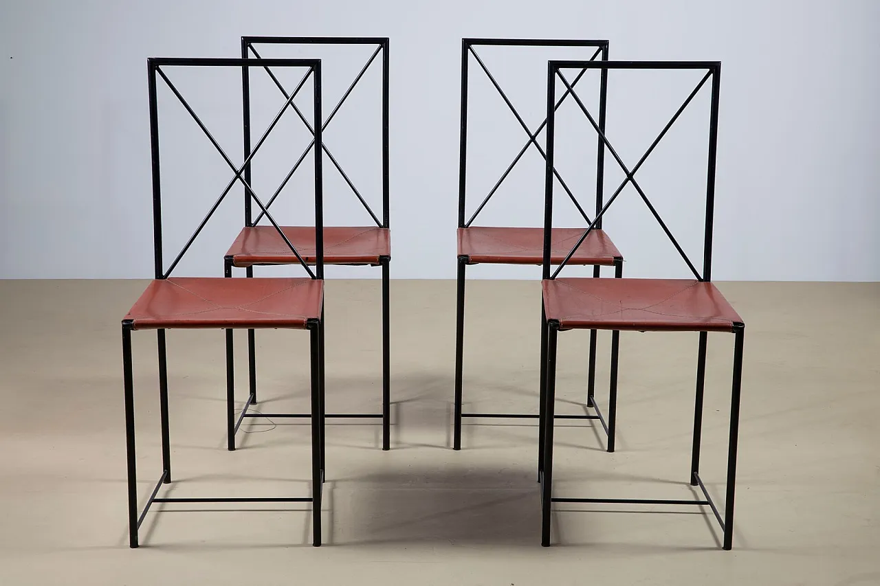 4 Moka chairs by Mario Asnago and Claudio Vender for Flexform, 1980s 1