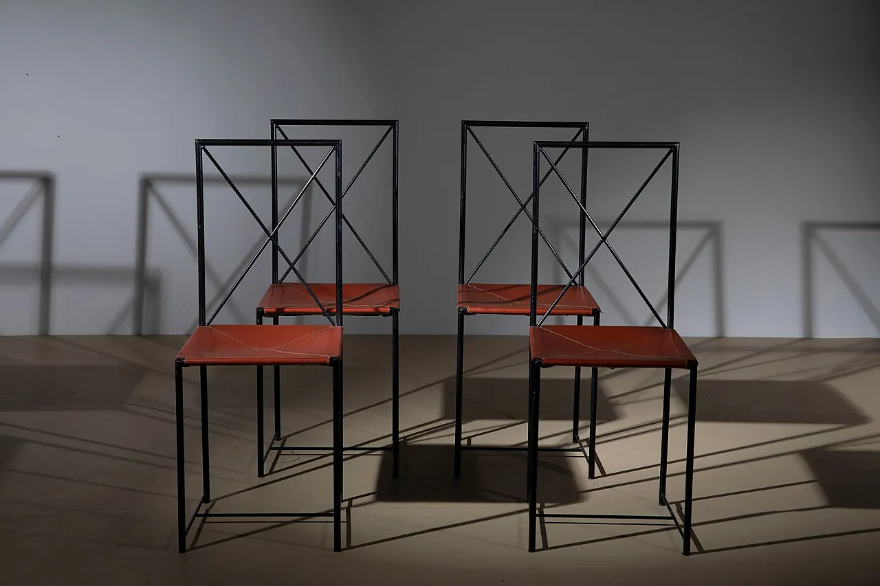 4 Moka chairs by Mario Asnago and Claudio Vender for Flexform, 1980s 2