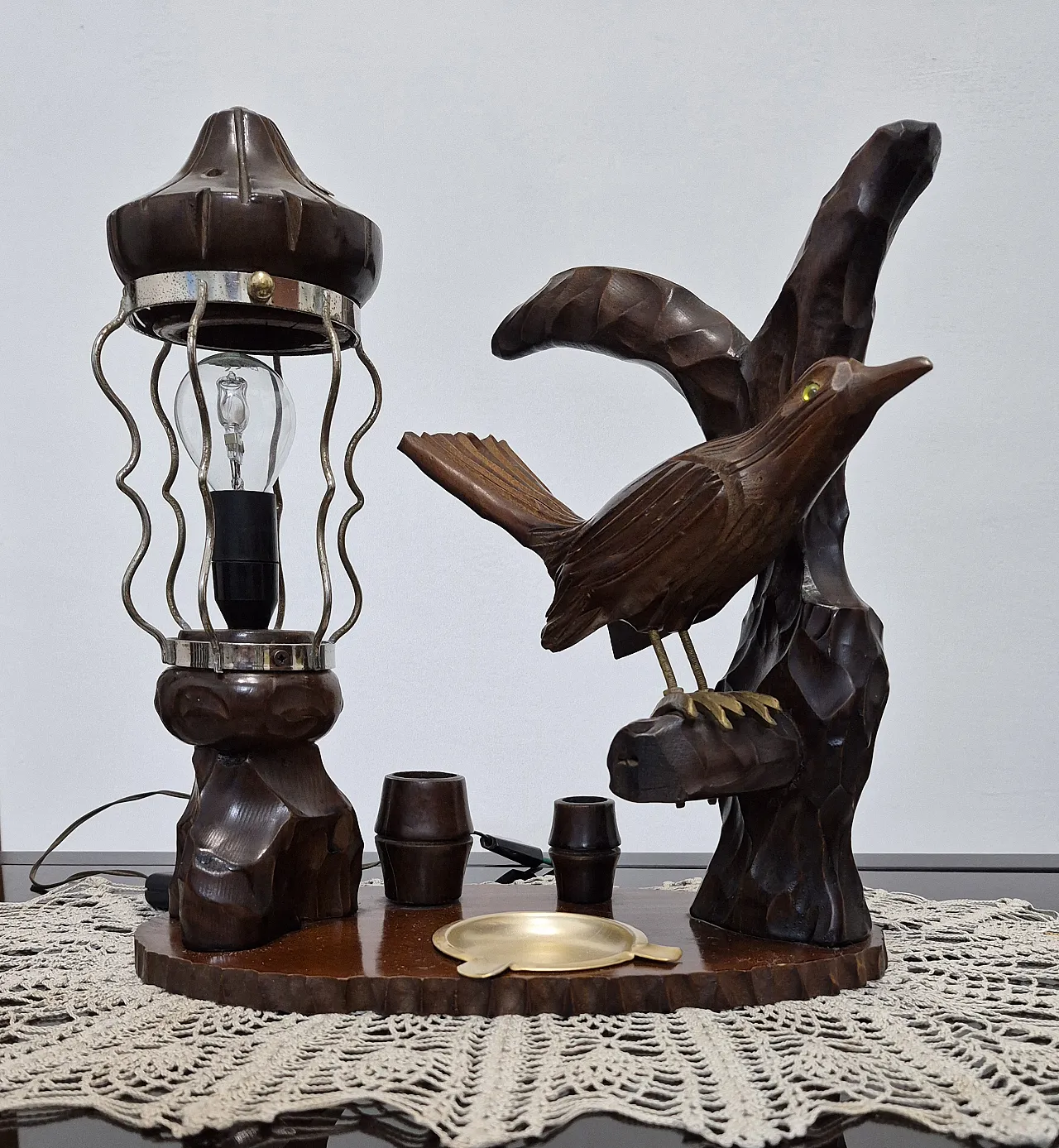 Carved table lamp by Aldo Tura, 1940s 1