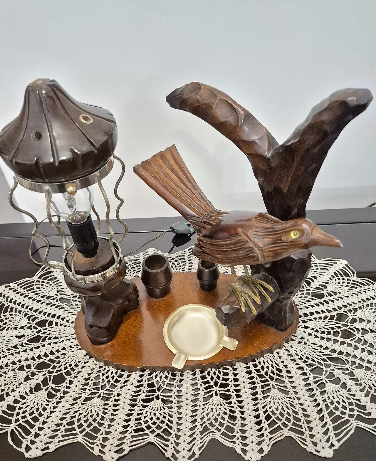 Carved table lamp by Aldo Tura, 1940s 2