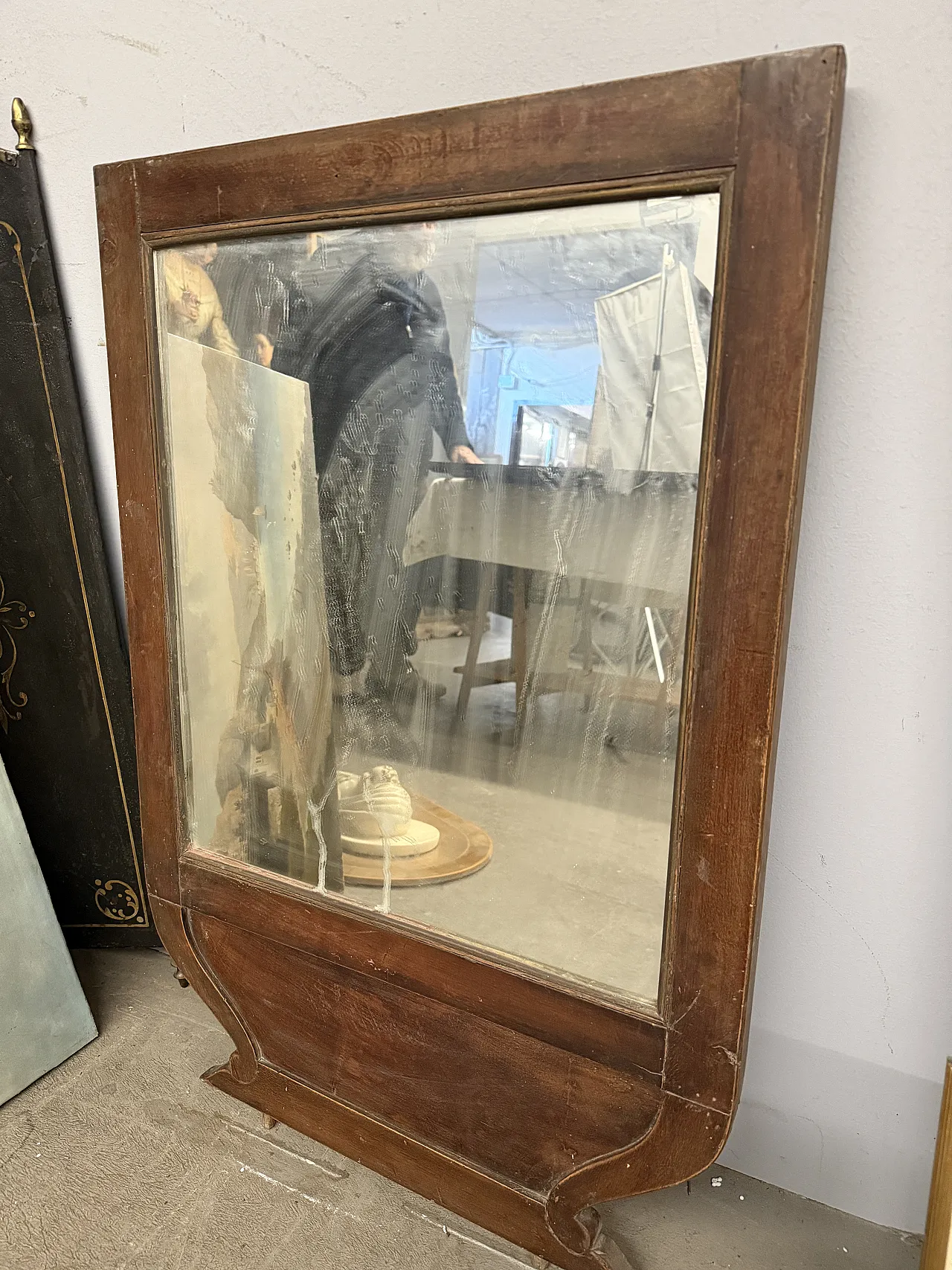 Mirrored suspended Empire console in walnut, 19th century 11