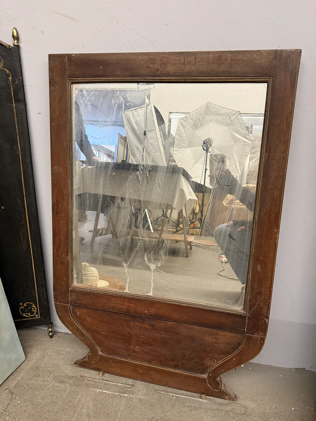 Mirrored suspended Empire console in walnut, 19th century 13