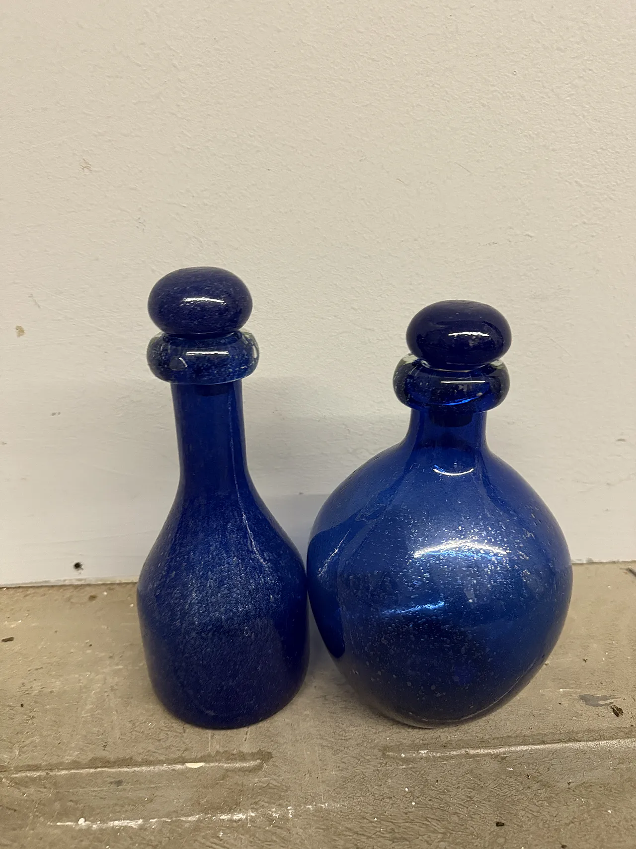 Pair of cobalt blue vases, modern Murano glass, 1970s 2