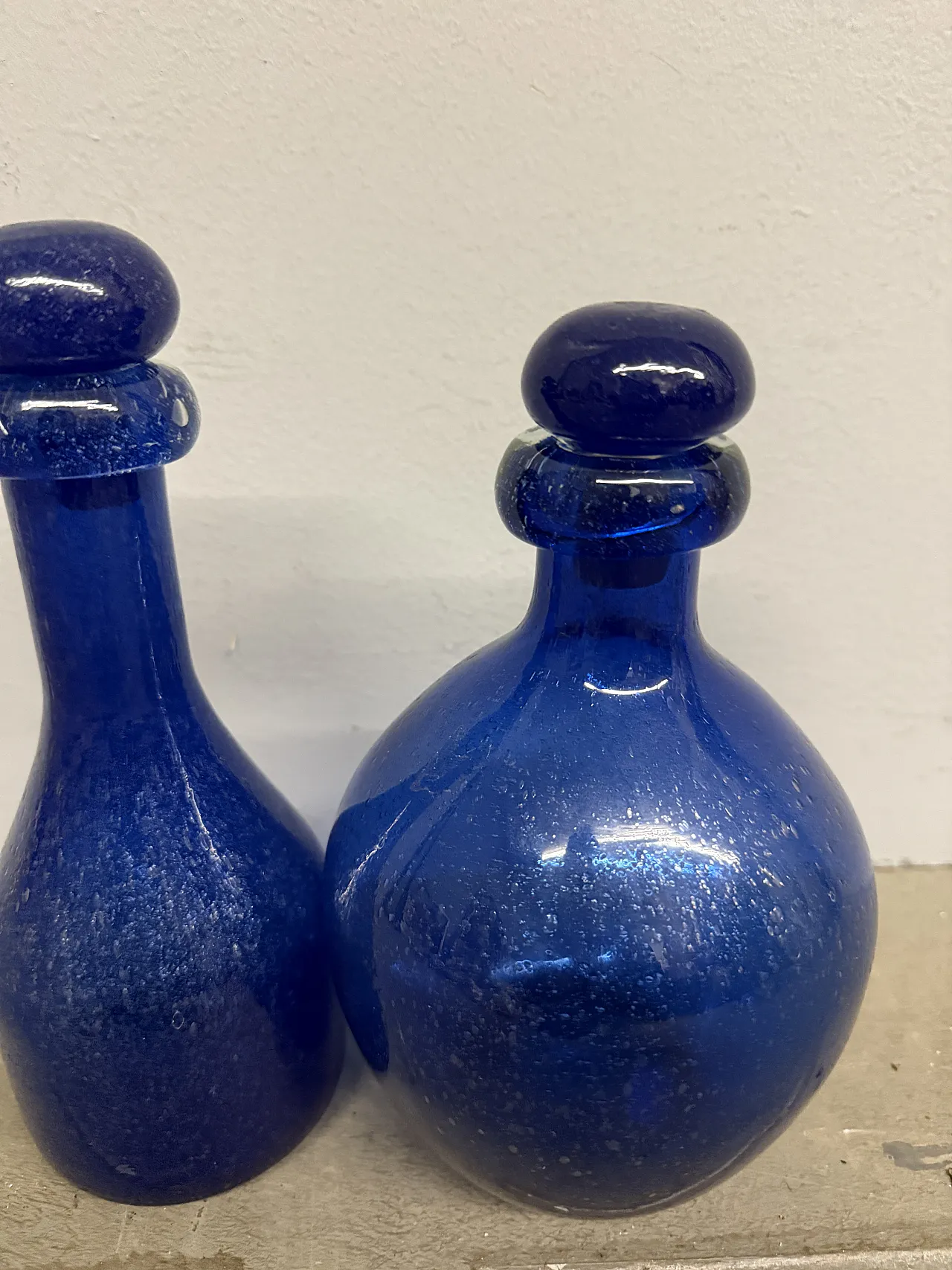 Pair of cobalt blue vases, modern Murano glass, 1970s 3