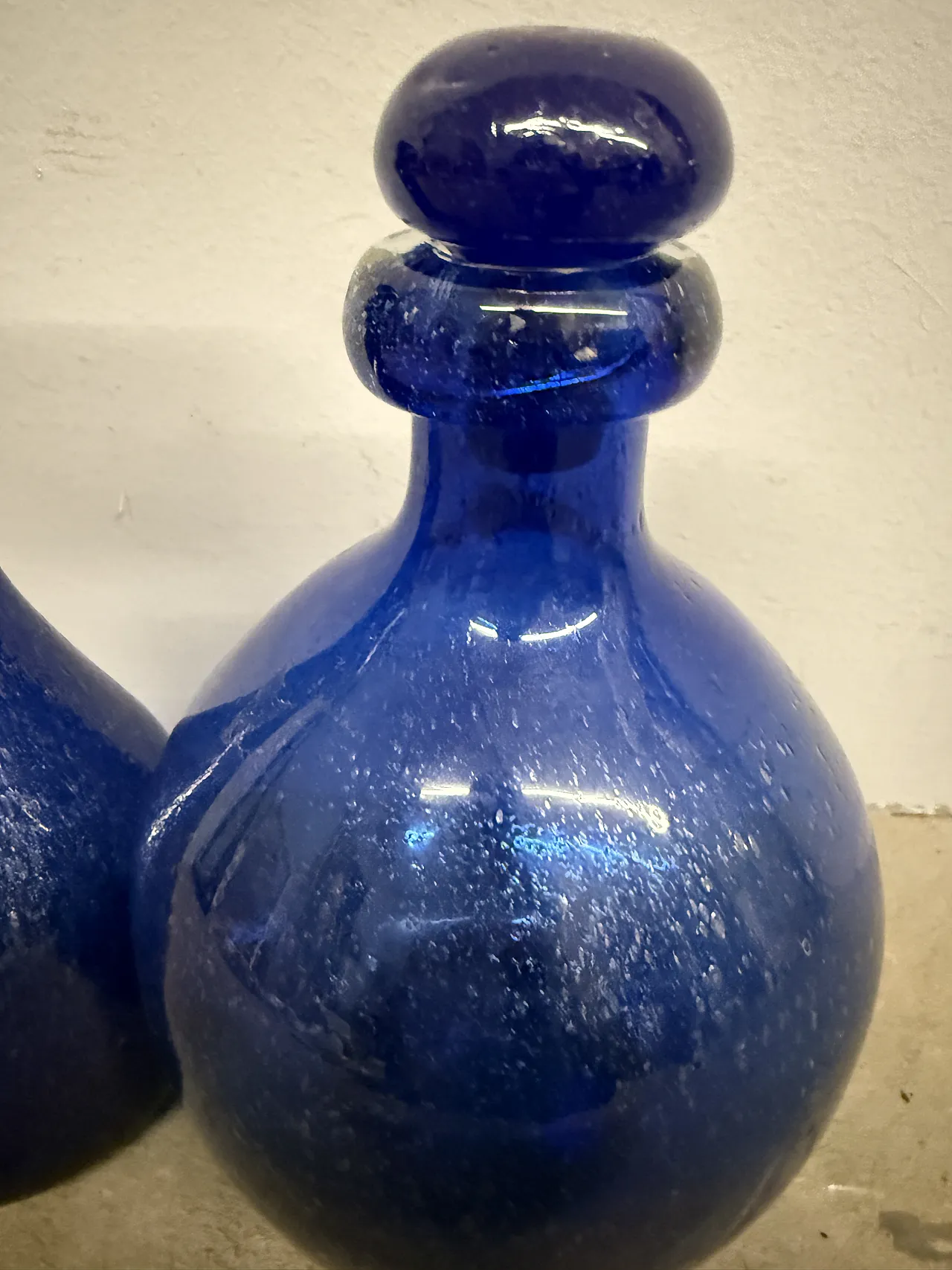 Pair of cobalt blue vases, modern Murano glass, 1970s 4