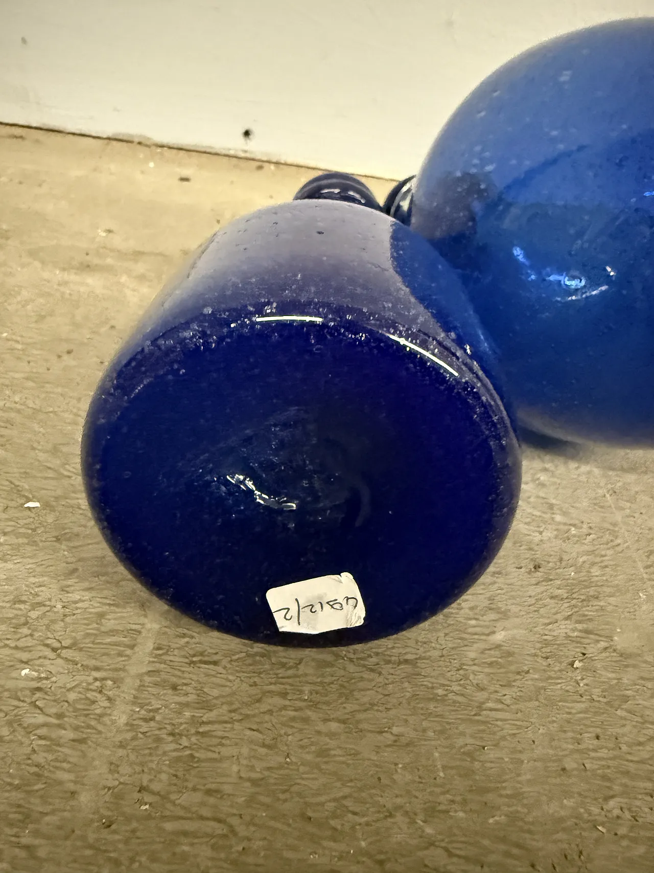 Pair of cobalt blue vases, modern Murano glass, 1970s 8
