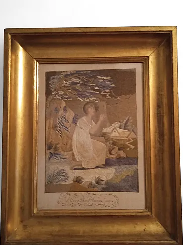 French silk Embroidery of an angel, 1805