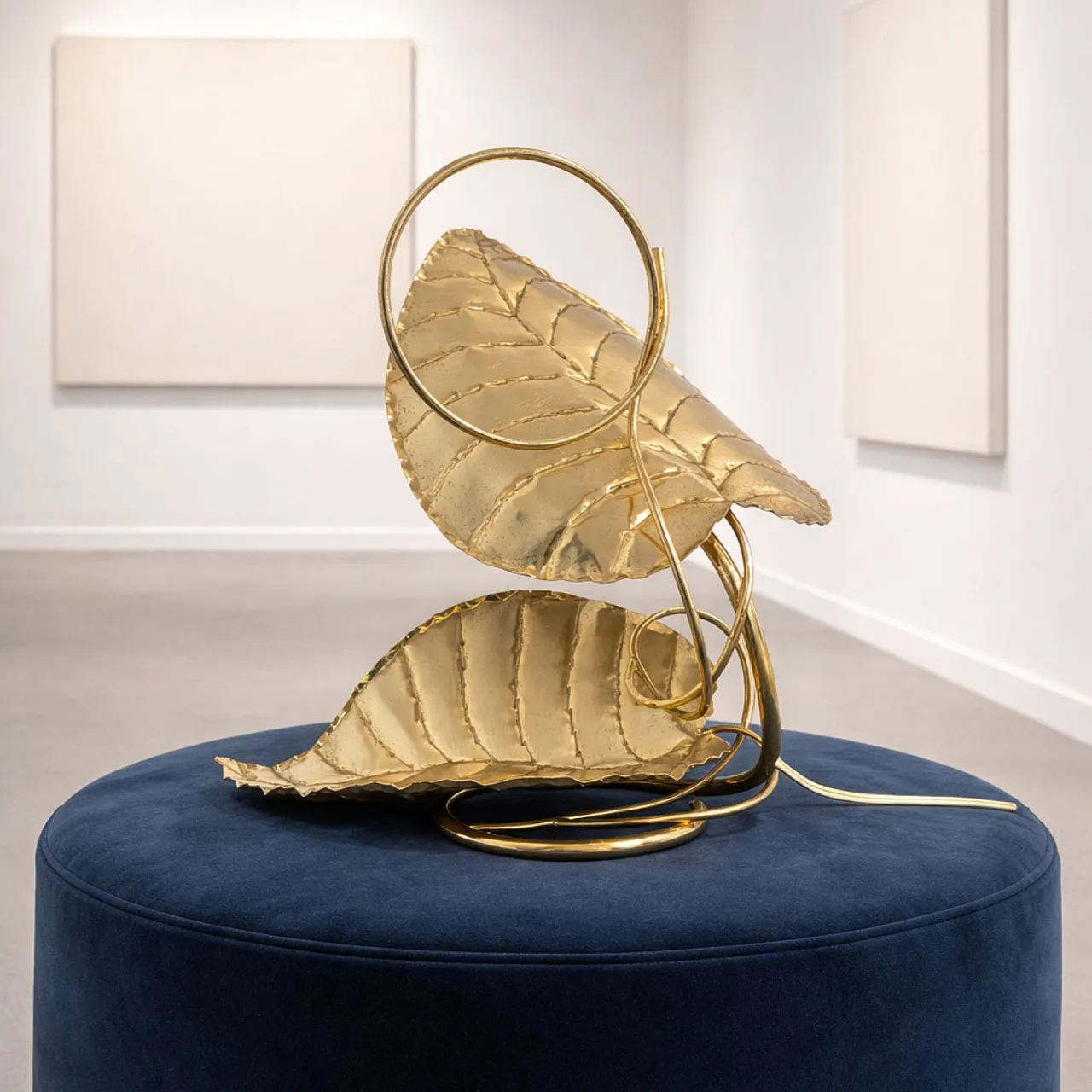 Lampada in ottone stile Tommaso Barbi, anni 70 5