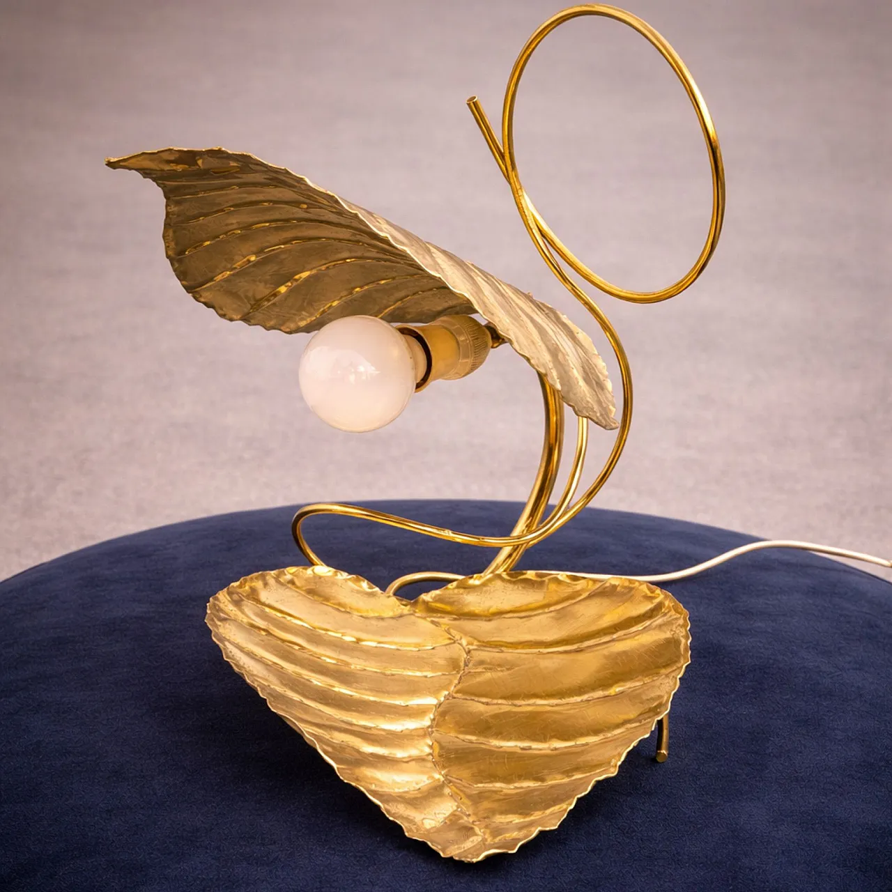 Lampada in ottone stile Tommaso Barbi, anni 70 7