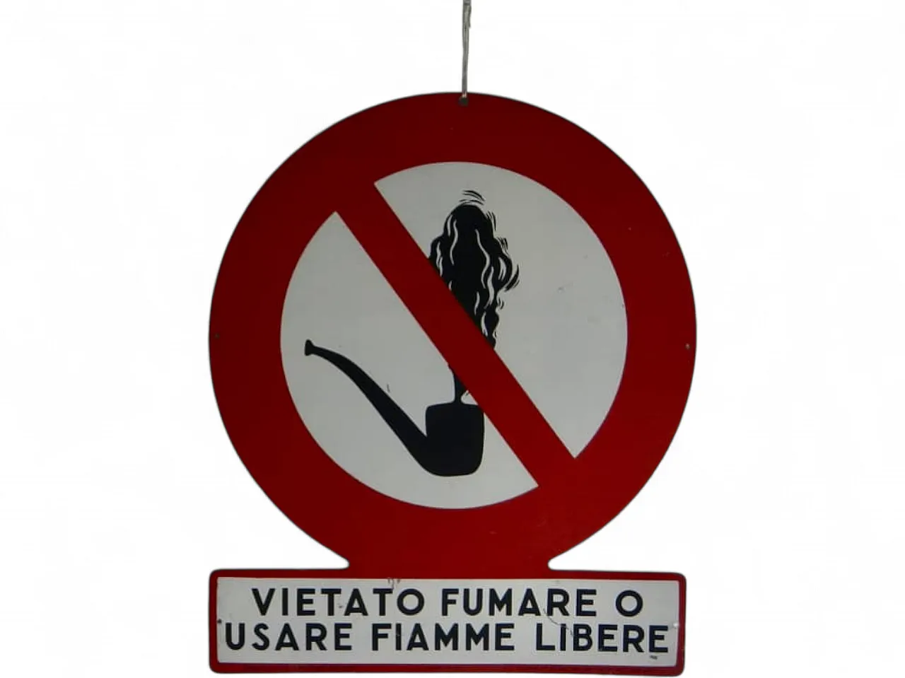 Cartello Divieto di usare fiamme libere 1950 10