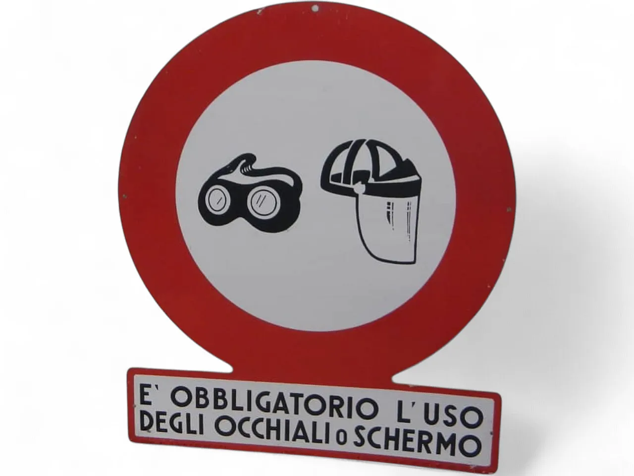 Cartello obbligo protezioni per gli occhi 1960 8