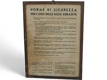 Textile industry safety regulations sign 1960